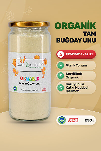 Soul Kitchen Organik Ürünler Organik Tam Buğday Unu Cam Kavanoz Katkısız 250 g
