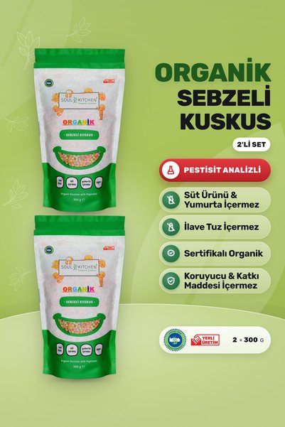 Soul Kitchen Organik Ürünler Organik Sebzeli Kuskus İlave Tuzsuz Vegan 300 g ...