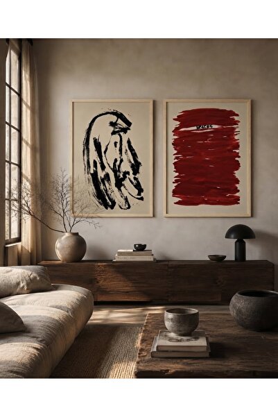 Boho wellness studio Bold Contrast Çerçeveli MDF Modern Sanat Poster Seti