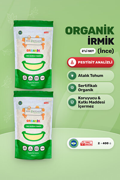 Soul Kitchen Organik Ürünler Organik İnce Buğday İrmiği 400 g 2’li Avantaj Se...