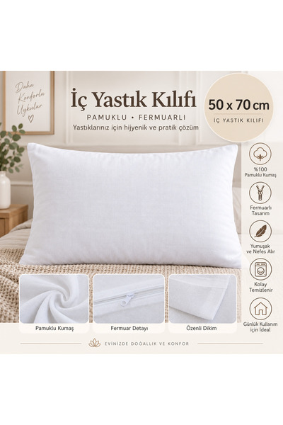 Minderya İç Yastık Kılıfı - Kırlent İç Astarı Baş Yastık Boyu 50 X70cm