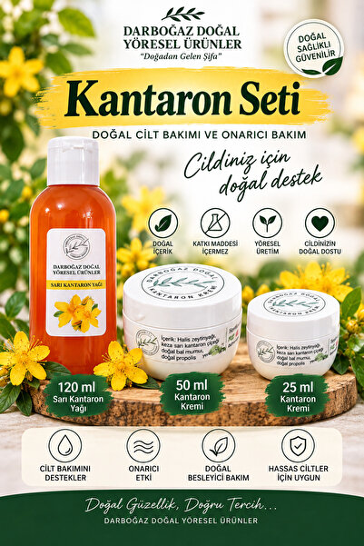 Darboğaz Doğal Yöresel Ürünler Kantaron Seti 120 ml Sarı Kantaron Yağı + 50 m...