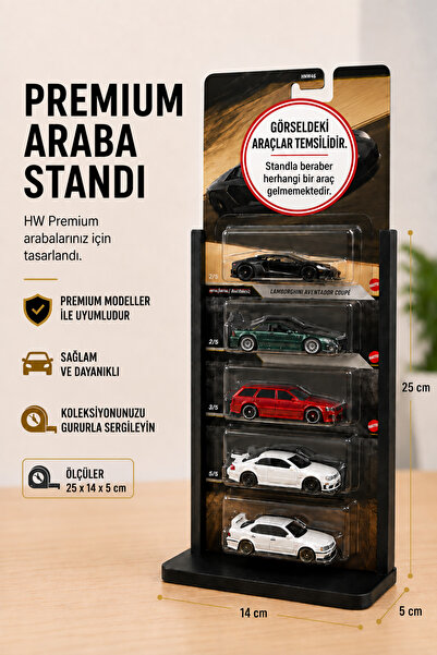 3Devat HW & Diecast Premium Araba Standı 5li - Masaüstü Diecast Sergileme Kol...
