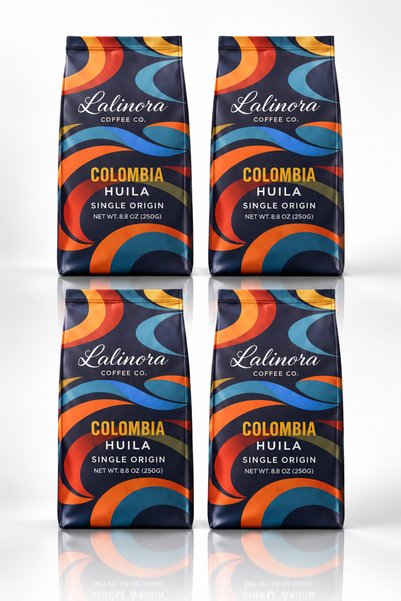 Lalinora Coffee Co قهوة كولومبيا هويلا الأساسية - إسبريسو وفلتر - حاصلة على 87 نقطة من SCA - 100% أرابيكا أحادية المصدر - 1 كجم