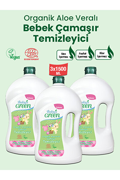 Baby's Green 3'lü Organik Aloeveralı Bebek Çamaşır Temizleyici - 120 Yıkama (...