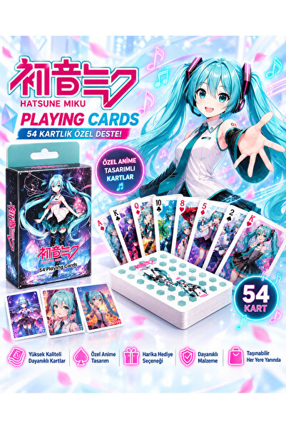 FG KONNİCHİWA Hatsune Miku Iskambil Kağıdı Yüksek baskı kalitesinde koleksiyo...
