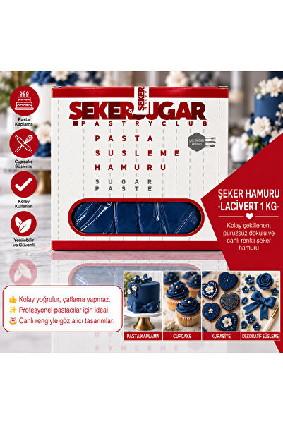 ŞEKER & SUGAR Şeker Sugar LACİVERT Şeker Hamuru 1 KG