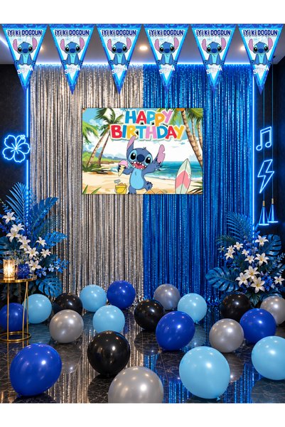 snowparty مجموعة زينة حفلات أعياد الميلاد من ستيتش ليلو وستيتش مع لافتة مزينة...