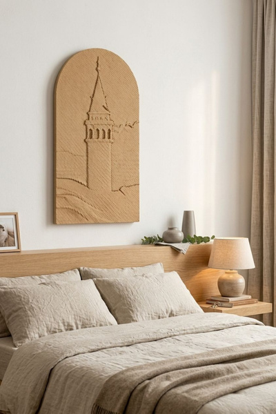 SEF DESING Ahşap Mdf Duvar Tablosu - Galata Kulesi Tasarımlı Ham Mdf, Modern ...