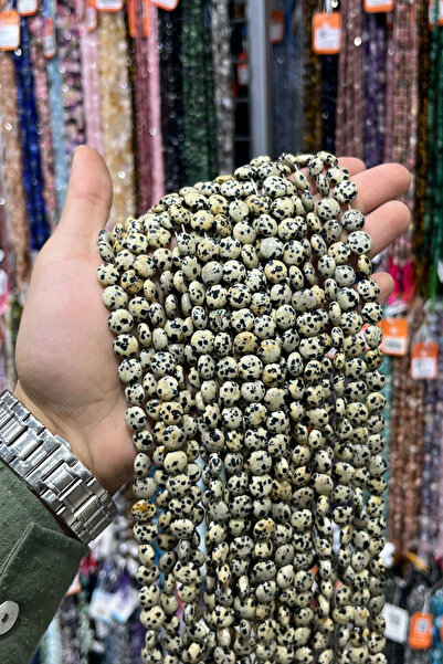 Uçar Doğaltaş Dalmaçyalı Jasper Taşı Daire Kesim Parlak Krem 10mm Doğal Taş D...