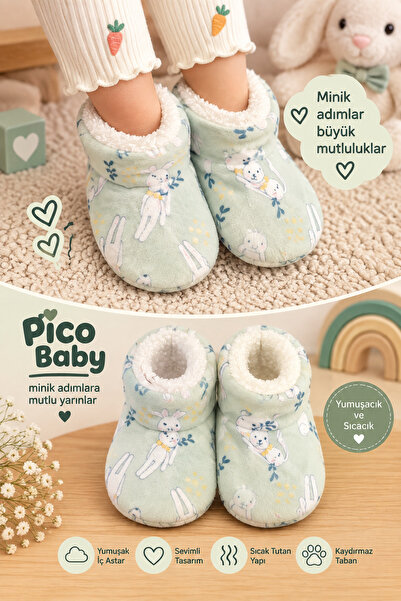 Pico Baby Bebek & Çocuk Kaydırmaz Tabanlı Ev Botu / Panduf / Kışlık Peluş / B...