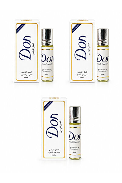 Don مجموعة عطر ريفز دون الفرنسية رول أون الخالية من الكحول - أبيض 3×6 مل (ثلا...