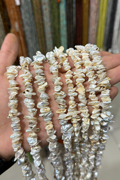 Uçar Doğaltaş İnci Şekilsiz Rondela Kesim 10x3mm Doğal Taş Dizi