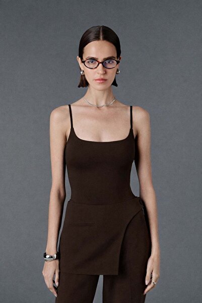 VATKALI Askılı kare yaka bodysuit