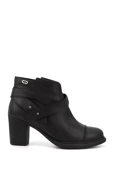 GÖNDERİ(R) Women's Black Zippered Thick Heeled Boots