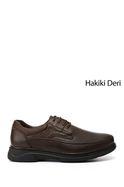 GÖNDERİ(R) Men's Brown Antique Lace-Up Genuine Leather Comfort Shoes
