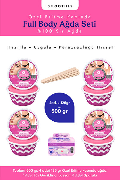 Smoothly 4 Parça Pudralı Soyulabilen Özel Bölge Bikini Ağdası (PENTA) Ağda Lo...