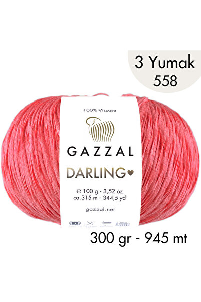 Gazzal Νήμα για πλέξιμο στο χέρι Darling 558 100% βισκόζη, 3 Yumak, Επίσημο Κ...