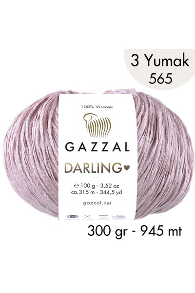 Gazzal Darling 565 100% Viskon El Örgü İpliği, 3 Yumak, Resmi Satış Mağazası
