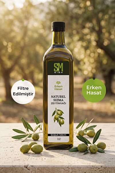 Soylu Mercan Zeytinyağı Erken Hasat Soğuk Sıkım Natürel Sızma 1 L Cam Şişe – ...