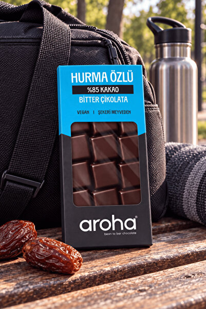 AROHA %85 Kakao Hurma Özlü Bitter Çikolata 2'li Paket (80 G X 2 Adet)