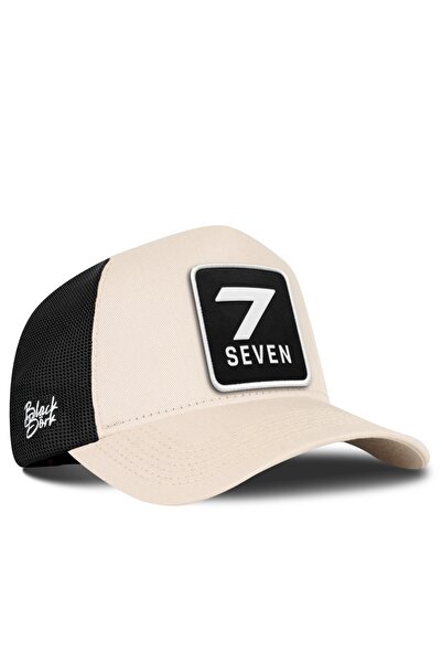 BlackBörk V1 Size 7 - Beige-Black Trucker Hat with 5Sb Logo