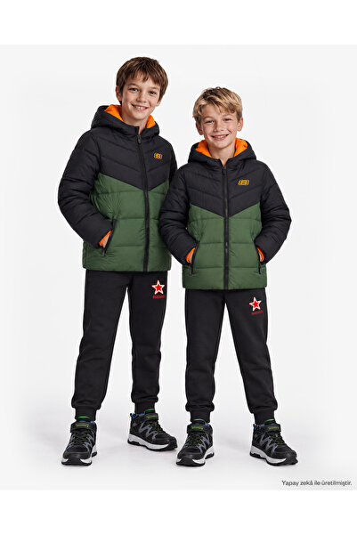 SKECHERS B Puffer Jacket Büyük Erkek Çocuk Siyah Mont SK2620140-1602