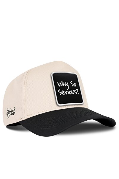 BlackBörk Why so Serious Logo Black-Beige Baseball Premium Cap