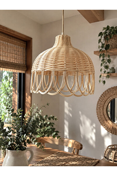Genel Markalar El işçiliği Rattan Bambu Hasır Avize ile şıklık ve sıcaklık katın