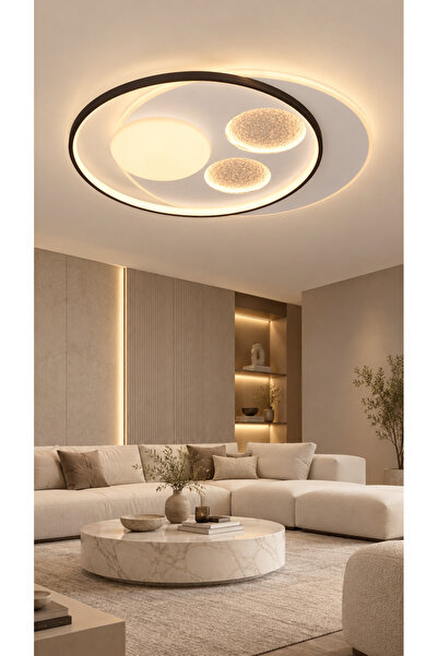 ESSLİGHT Oscar 50 Cm 3 Renk Işık Özellikli Led'li Avize Salon Mutfak Yatak Odası