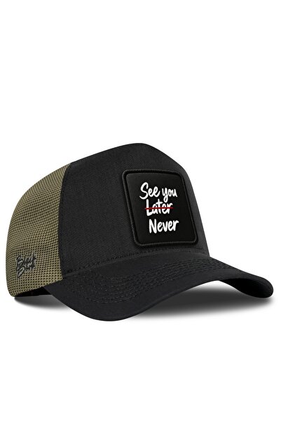 BlackBörk See You Later Never Logo Cordura Black-Khaki Trucker Hat