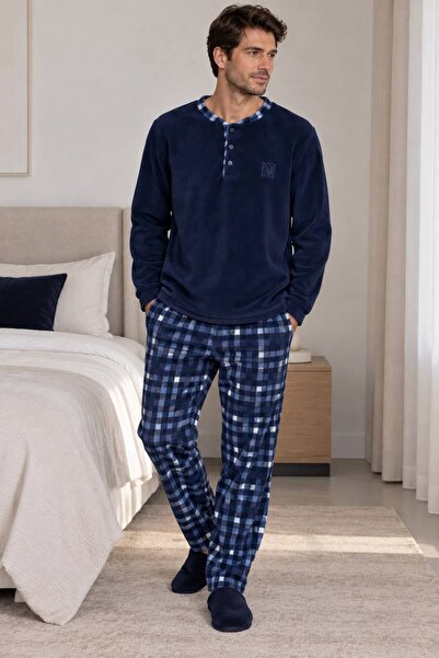 nisaNCa Kışlık Erkek Polar Pijama Takımı - Casual Erkek Pijaması