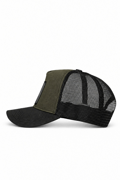 BlackBörk Size 7 Cordura Black-Khaki Trucker Hat with Logo
