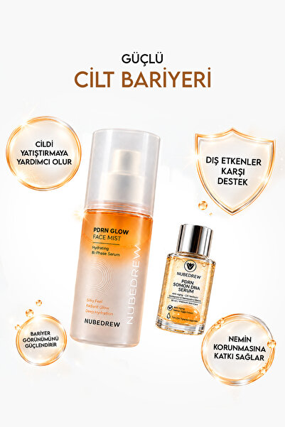 NUBEDREW Pdrn Salmon Dna Serum 30 ml and Pdrn Glow Face Mist Tonic 120 ml Renewing 2-Piece Premium Skin Care Set