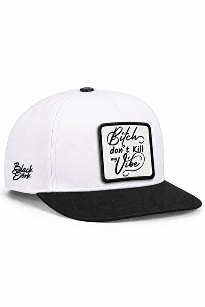 BlackBörk قبعة هيب هوب باللونين الأسود والأبيض تحمل شعار Don't Kill My Vibe
