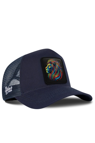 BlackBörk Lion Logo Navy Blue Trucker Hat