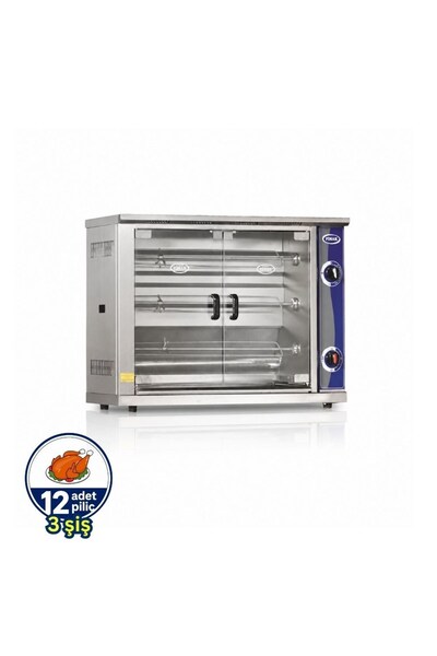 Pimak Dik Tip Piliç Çevirme Makinesi tüplü 12 piliç 89 x 50 x 76 (cm)