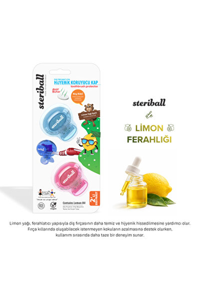 Steriball Kids Diş Fırçası Koruyucu Kap 2 li Paket