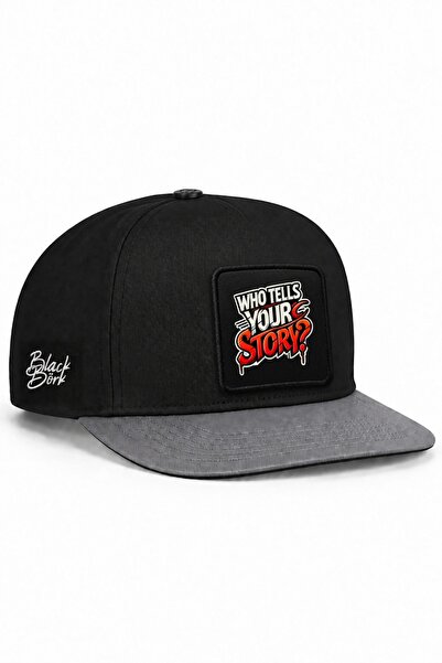 BlackBörk Who Tells Your Story Logo Gray-Black Hip Hop Hat