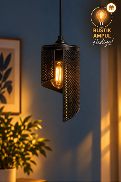 JUTUAL DEKOR Modern Spiral Tekli Sarkıt Avize Dekoratif Minimalist E27 G95 Ru...