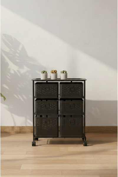 MİHMAN HOME 3 Katlı 6 Çekmeceli Metal Raf