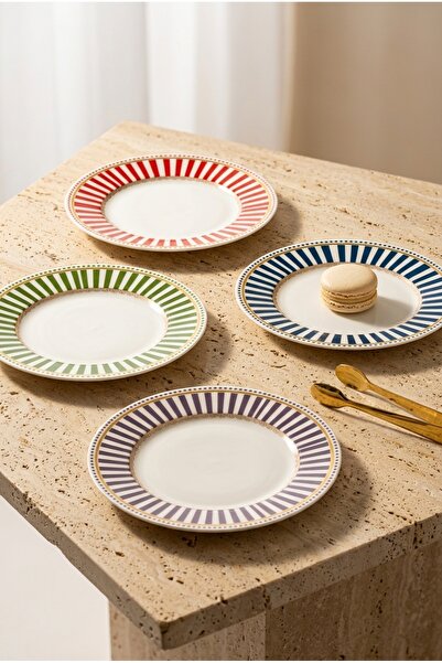 Tulu Porselen TIVORA 4 PARÇA 19 CM PASTA TABAĞI
