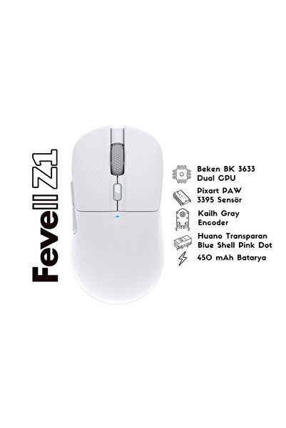 FURYLEVEL Fevell Z1 26000Dpi 2.4GHz & BT Wireless Kablosuz Gaming Oyuncu Mous...