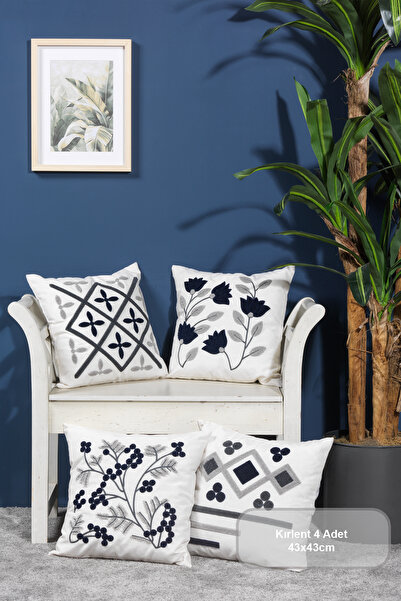 Elart Eftalya Throw Pillow Cover 4 Pieces (40X40 cm) Multicolored