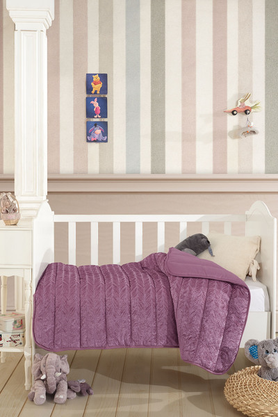 Elart Velvet Bebek Yorgan (150x100 cm) Mürdüm