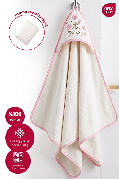 Bebekevi Kapüşonlu Bebek Banyo Havlusu %100 Pamuk Bebek Havlu OEKO-TEX® Havlu...