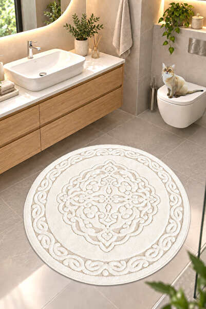 Cotton Crafty Pamuk Dokuma Su Emici Banyo Paspası, Banyo Halısı ROYAL 120 x 1...