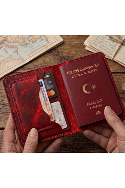 ParlaLeather Pasaport CÜZDANI KILIFI Kişiye Özel V3 El Yapımı Hakiki Gerçek D...