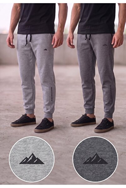 BİGMOST Men's 2-Pack Full-Fit Comfortable Casual Sweatpants Set with Pockets
