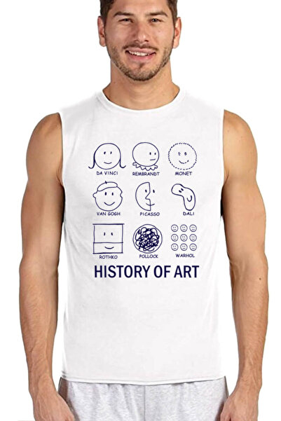 ROCKANDROLL Art History White Cut Sleeve |   Sleeveless Men's T-Shirt